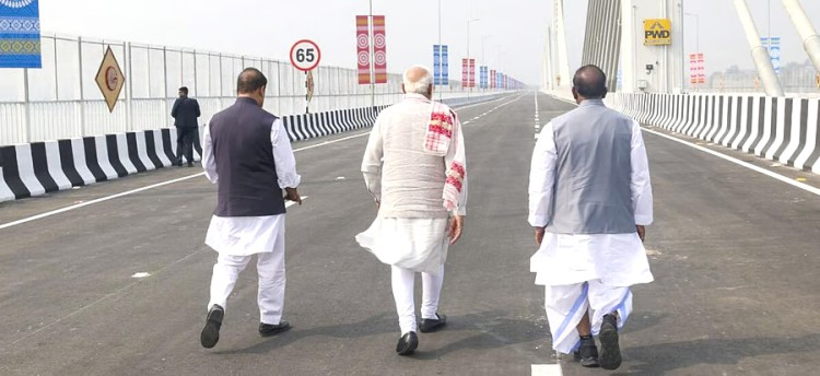 PM Modi inaugurates bridge over Brahmaputra River in Guwahati