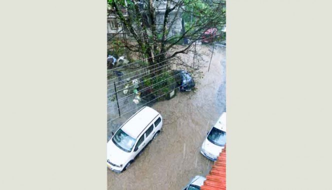 Rains choke drains, water flows into houses