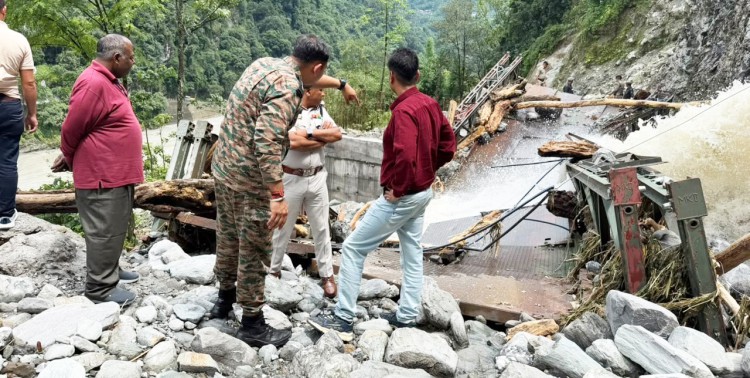 Torrential rain washes away Bailey Bridge in North Sikkim, triggers floods and landslides across State 