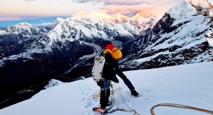 Spanish duo scale Mount Tenchenkhang west Sikkim