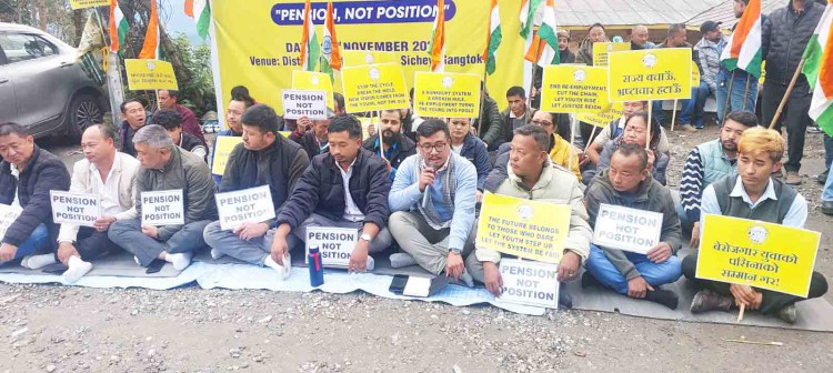 CAP Sikkim holds dharna against State policy of service extension & re-employment