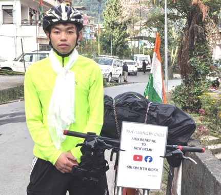 Darap boy sets off on solo cycling expedition to promote fitness, raise awareness on Sikkim's declining fertility rate