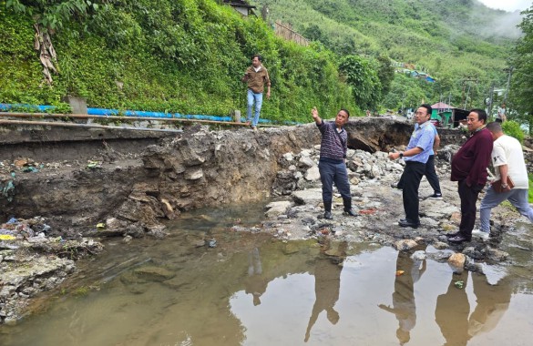 Heavy rain washes 200-metre stretch of road at 7th Mile, damages houses