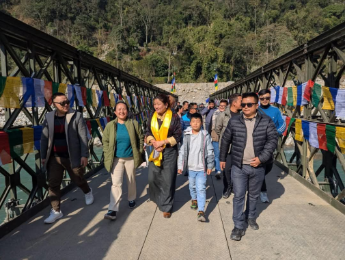 Temporary Bailey Bridge restores connectivity to Dzongu