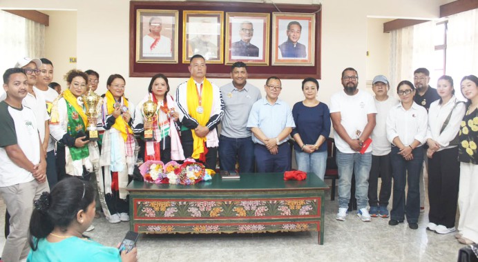 Homecoming reception honours Sikkim’s international strengthlifting champions