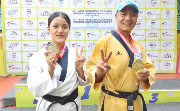 Father-daughter duo wins medals for Sikkim at National Taekwondo Poomsae Championship