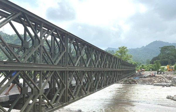 Army-built Bailey bridge opens to traffic at Dudhia