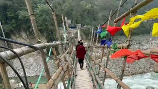 Reconstruction of GLOF-damaged Sanklang Bridge in North Sikkim to be completed by June end