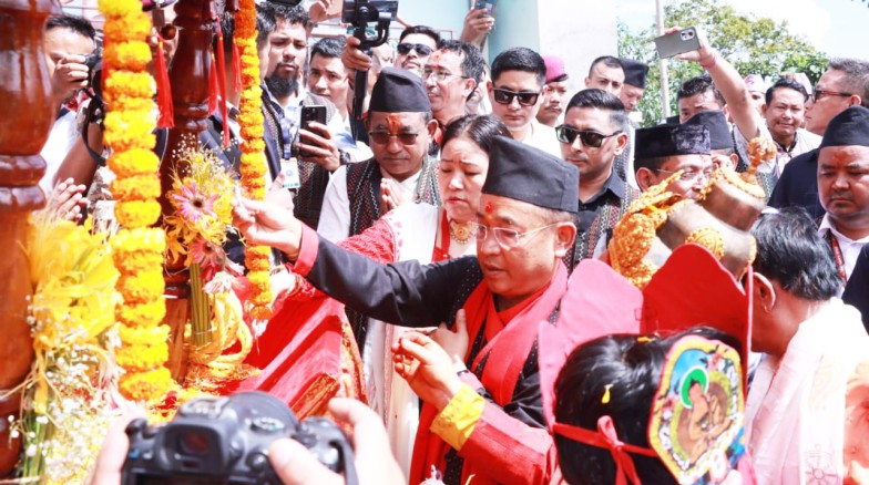 CM announces cultural centre for Newa community at Indra Jatra celebration in Namthang